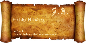 Földy Mihály névjegykártya
