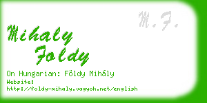 mihaly foldy business card